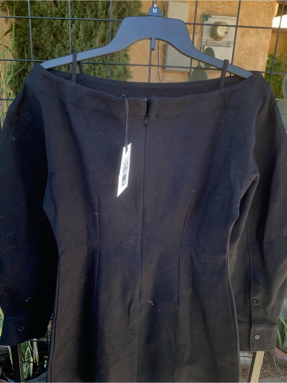NWT KBB by Kahlana Elegant Black Mini Dress with Sculpted Long Sleeves - Picture 6 of 7